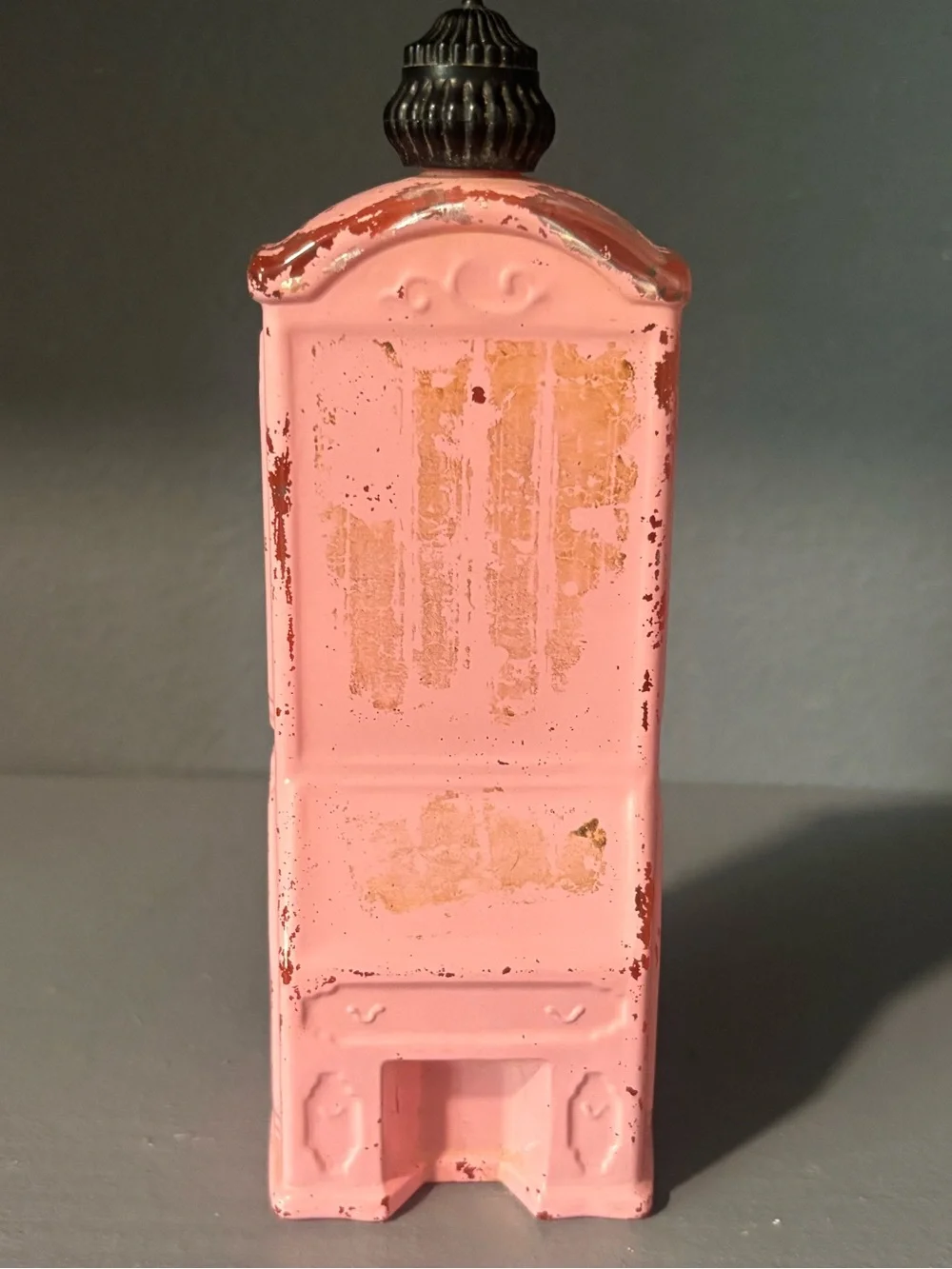 Avon Pink Decorative Metal Accent with Brass Top
